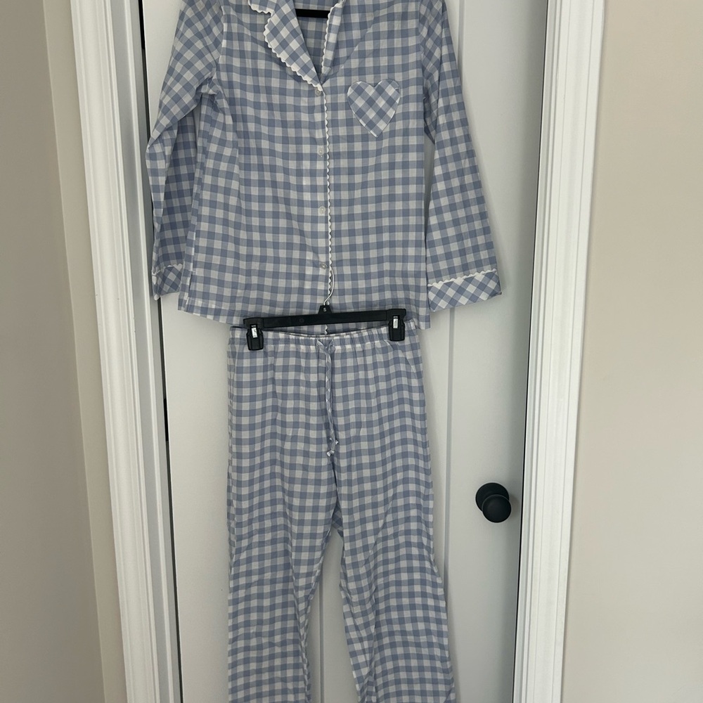 Women's Purple & White Checkered Pajama Set